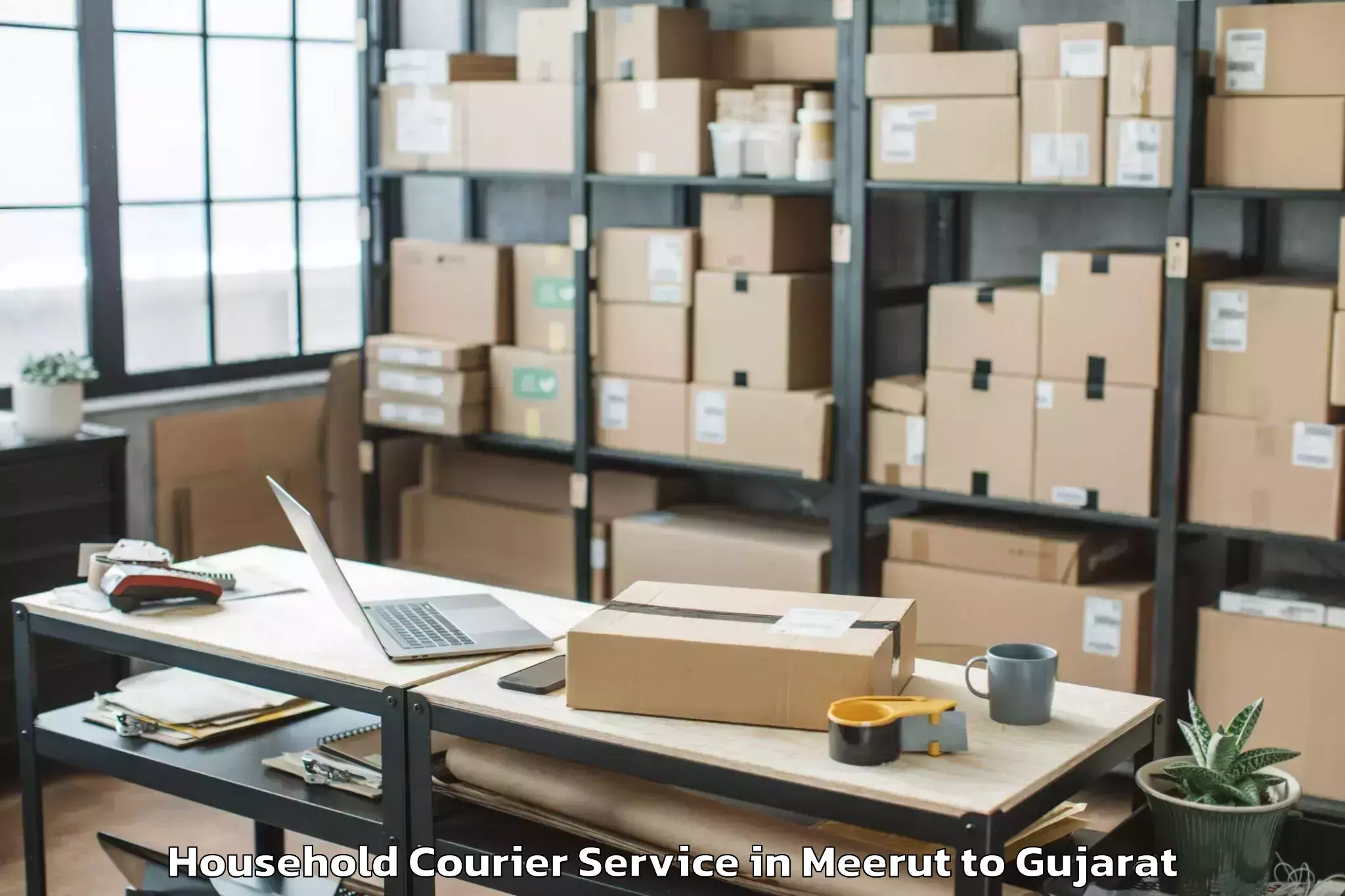 Top Meerut to Halol Household Courier Available